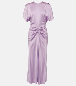 Victoria Beckham Gathered satin midi dress