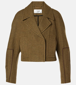 Victoria Beckham Cropped wool peacoat