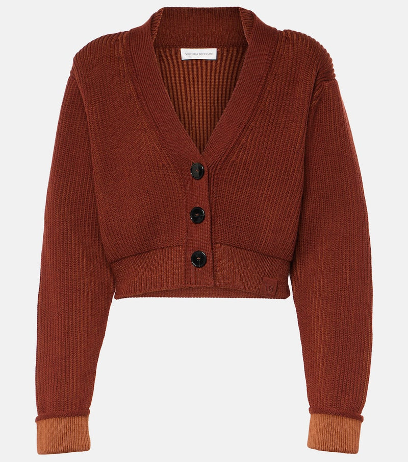 Victoria Beckham Cropped wool-blend cardigan