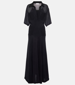 Victoria Beckham Paneled cotton-blend maxi dress