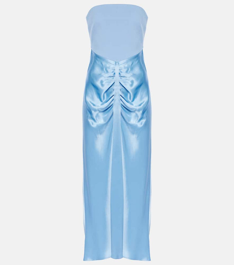 Staud Wayfaring ponte and satin midi dress