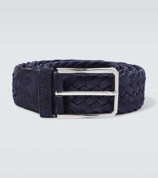 Canali Braided suede belt