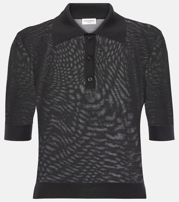 Saint Laurent Cashmere, wool and silk polo shirt