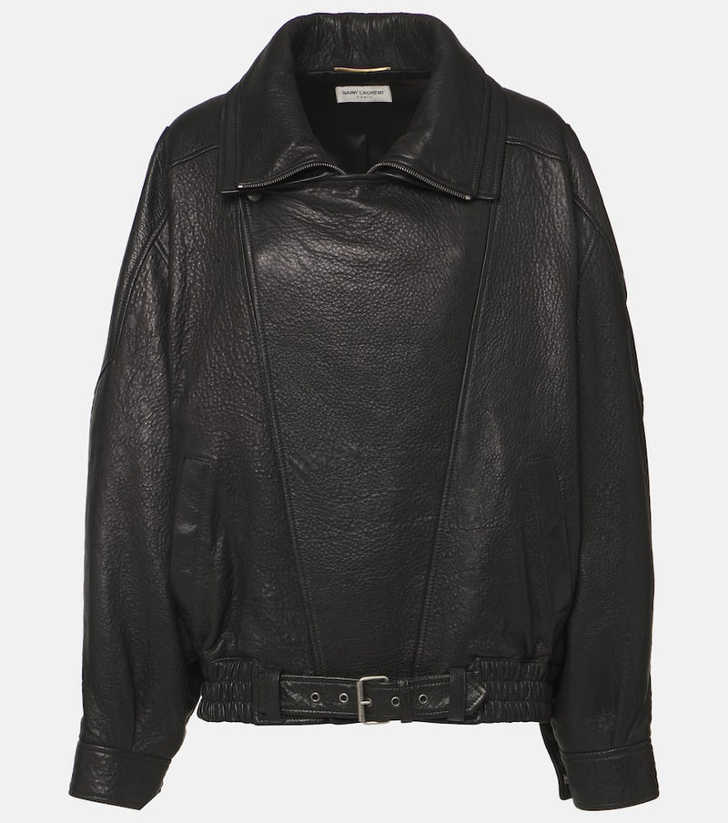 Saint Laurent Oversized leather bomber jacket