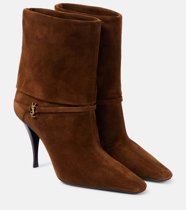 Saint Laurent Vicky 90 suede ankle boots