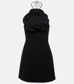 Rebecca Vallance Odetta floral-appliqué halterneck minidress