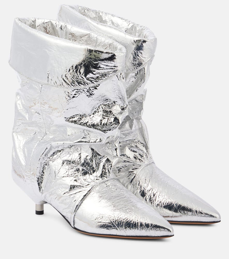 Isabel Marant Edrik metallic leather ankle boots