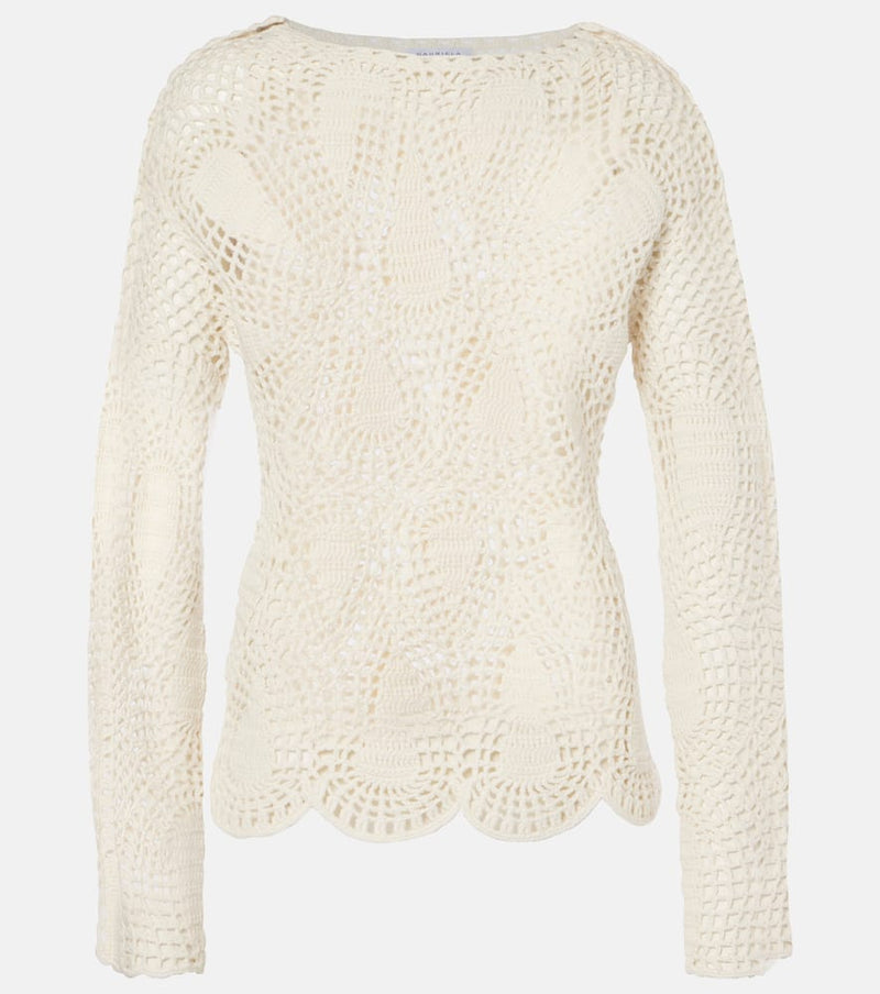 Gabriela Hearst Caps crochet wool and cashmere top