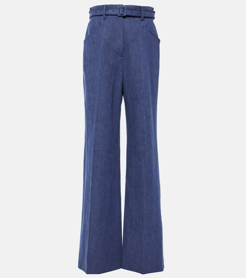 Gabriela Hearst Norman cotton and linen wide-leg pants