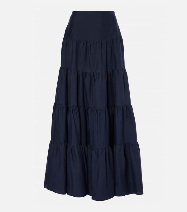 Gabriela Hearst Morse tiered linen maxi skirt