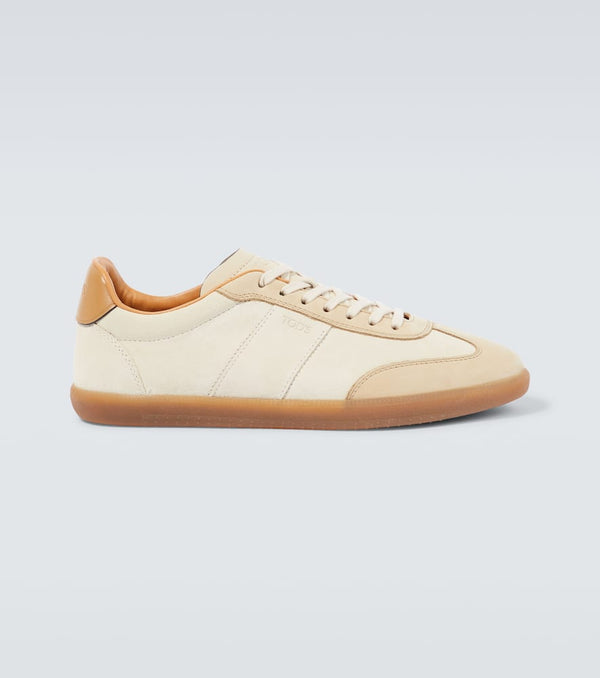 Tod's Tabs leather-trimmed suede sneakers