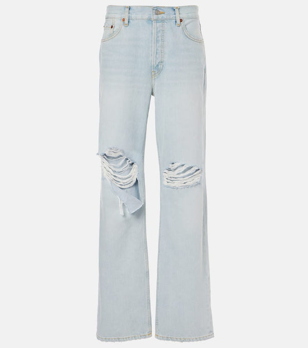 Re/Done Loose Long distressed straight jeans