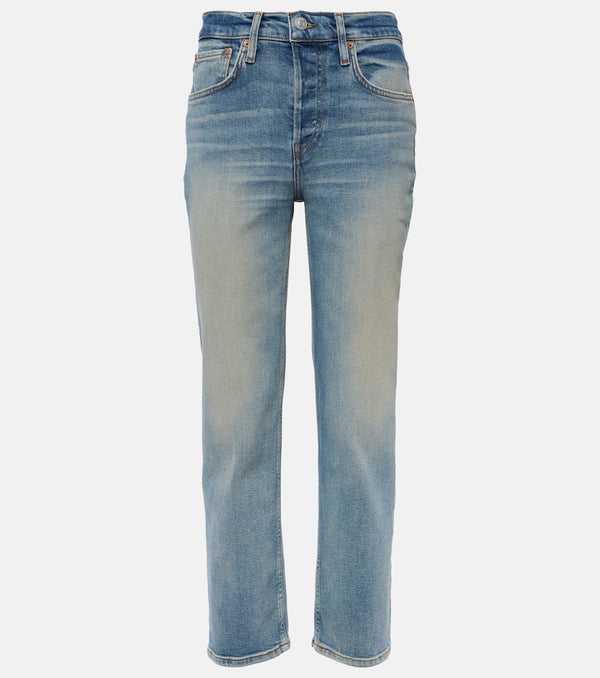 Re/Done Mid Rise Stove Pipe straight jeans