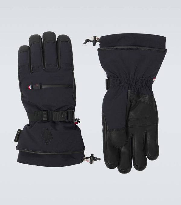 Moncler Grenoble Leather-trimmed ski gloves