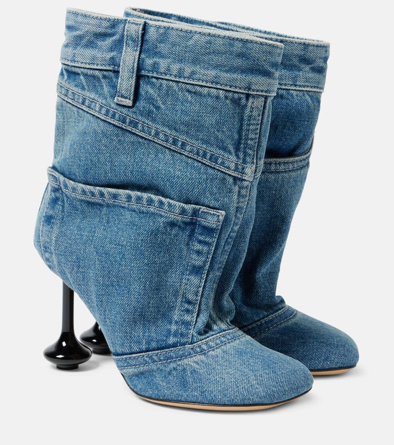 Loewe Toy Panta 90 denim ankle boots