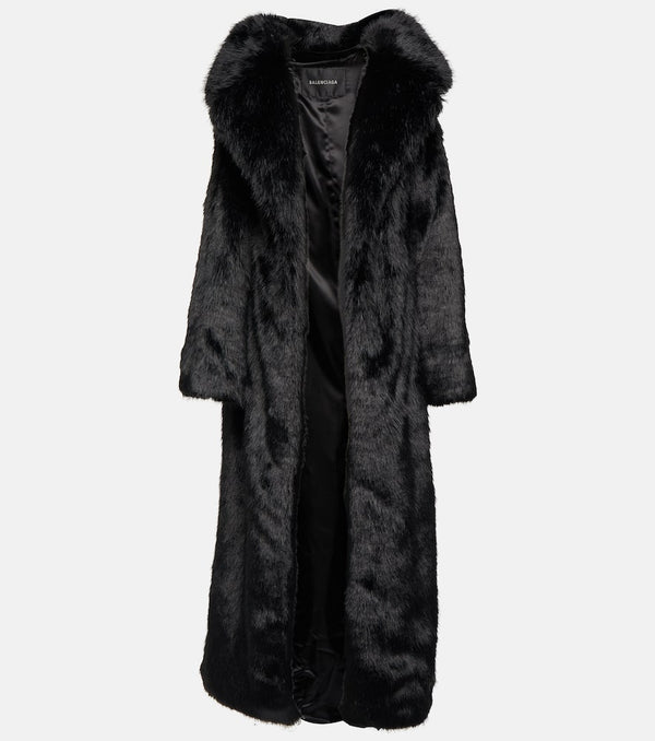 Balenciaga Off-shoulder faux fur coat