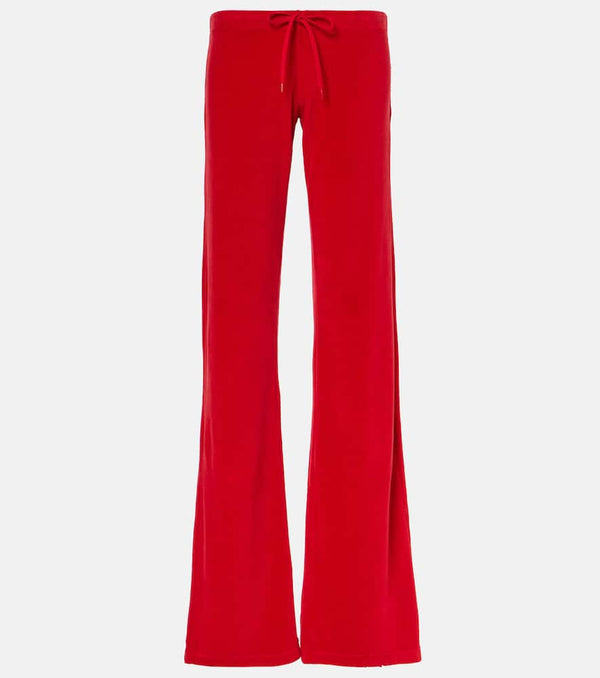 Balenciaga Low-rise velvet track pants