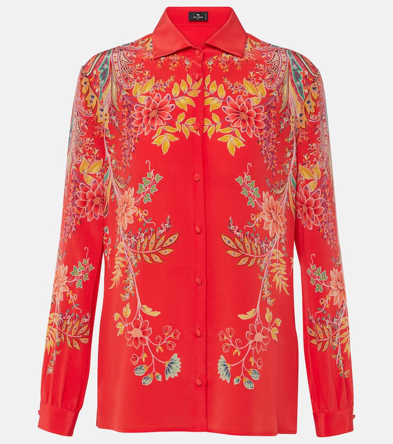 Etro Floral silk crêpe de chine shirt