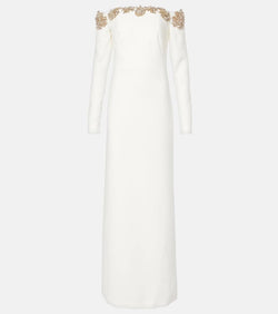 Costarellos Meline embellished crêpe gown