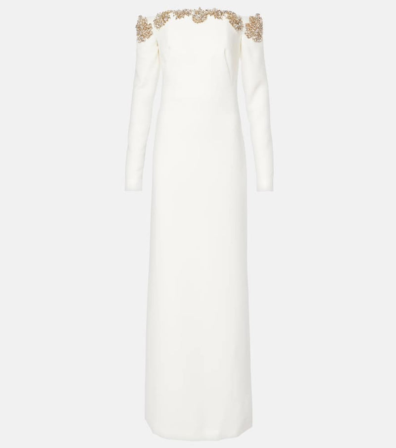 Costarellos Meline embellished crêpe gown