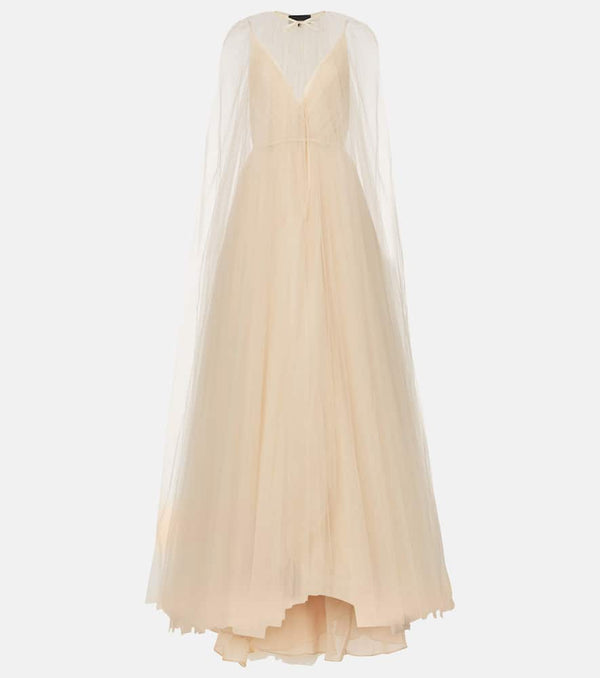 Costarellos Cassandra caped gown