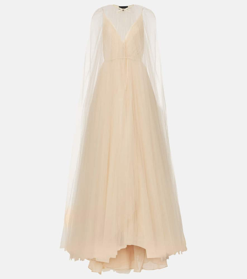 Costarellos Cassandra caped gown