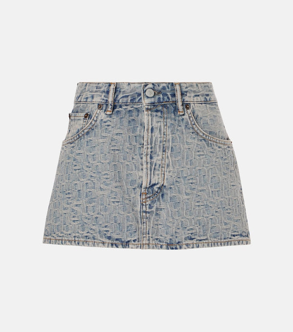 Acne Studios Monogram low-rise denim miniskirt