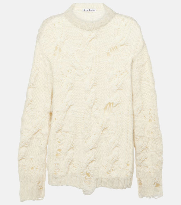 Acne Studios Kolda distressed cable-knit wool sweater