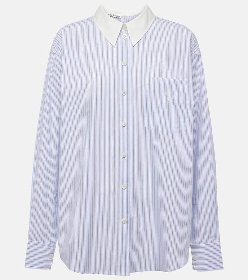 Acne Studios Striped embroidered cotton shirt