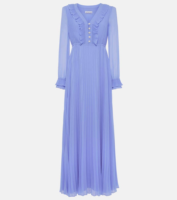 Self-Portrait Diamanté-embellished chiffon maxi dress