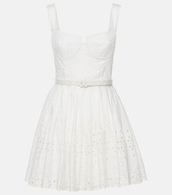 Self-Portrait Cotton broderie anglaise minidress