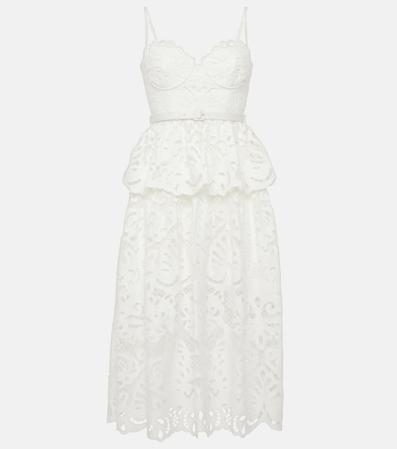 Self-Portrait Cotton lace midi dress