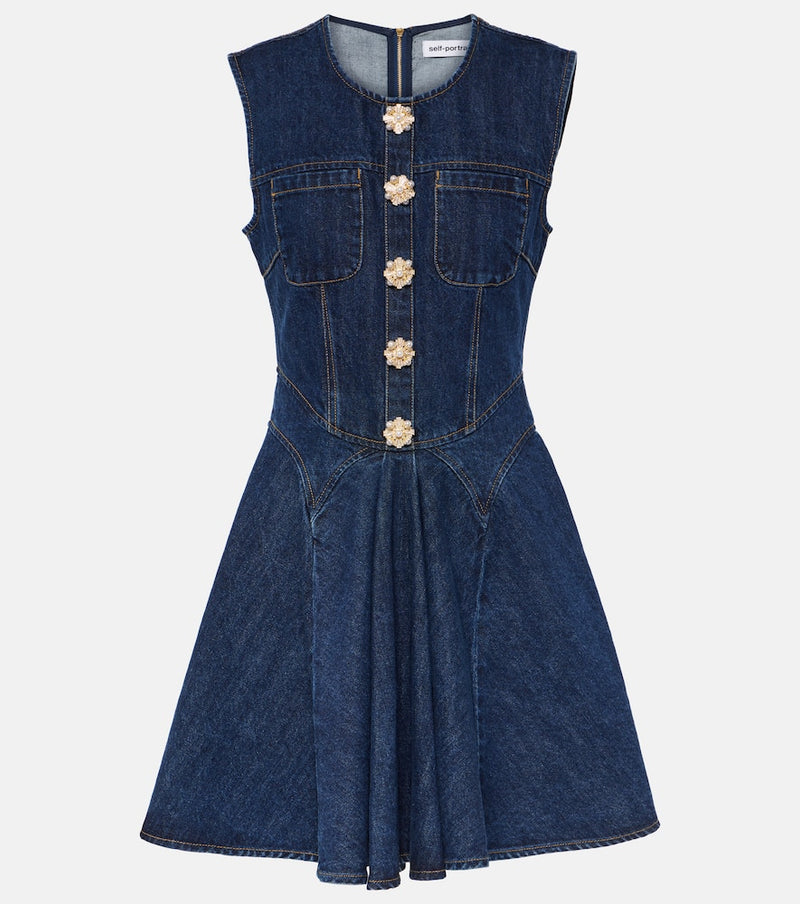 Self-Portrait Denim minidress