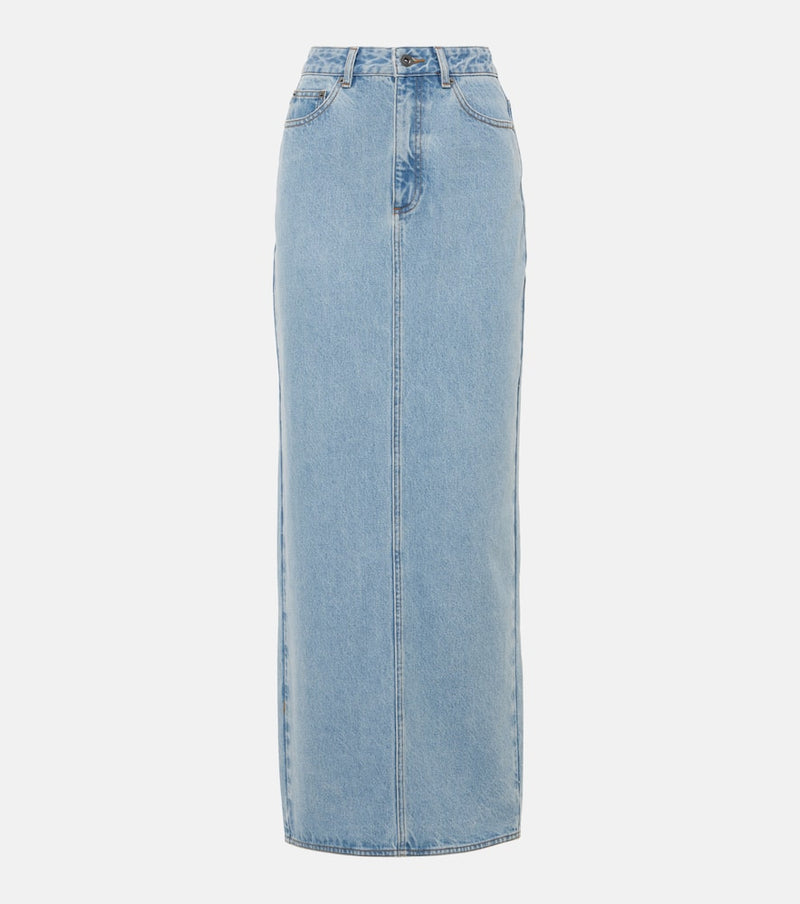 Self-Portrait Denim maxi skirt