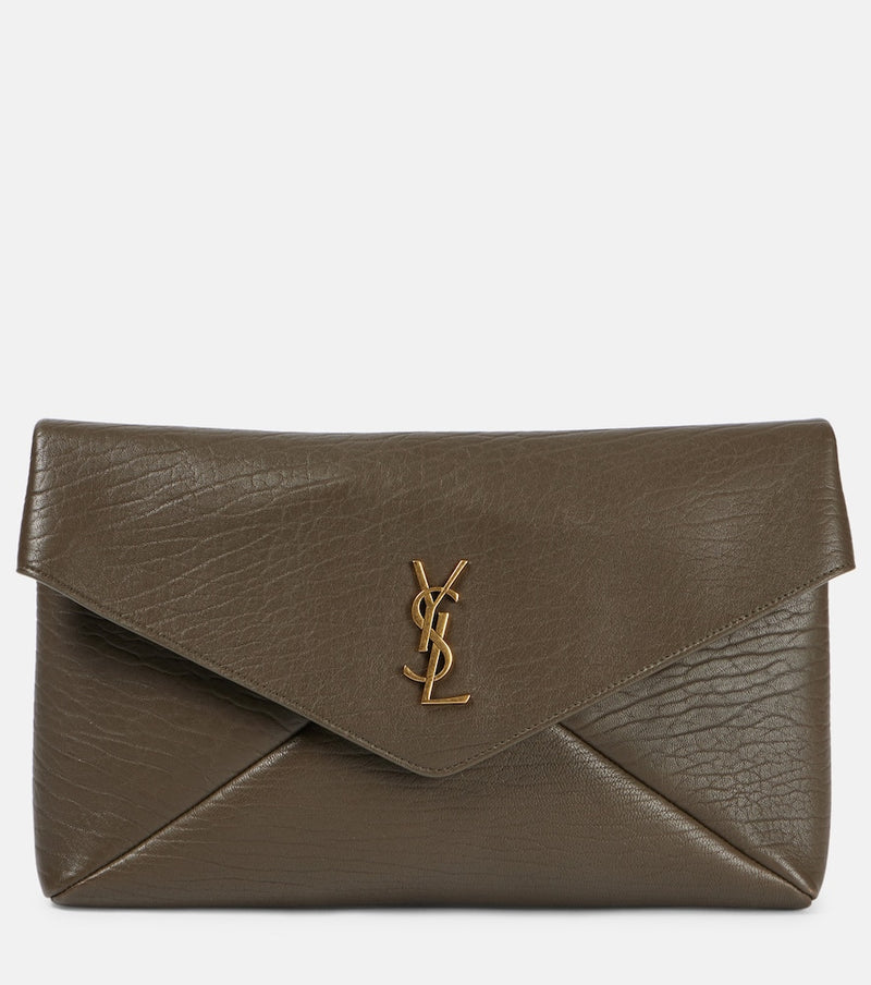 Saint Laurent Cassandre Large leather clutch