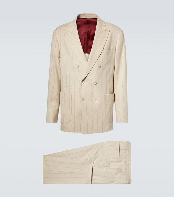 Brunello Cucinelli Double-breasted wool and cashmere suit