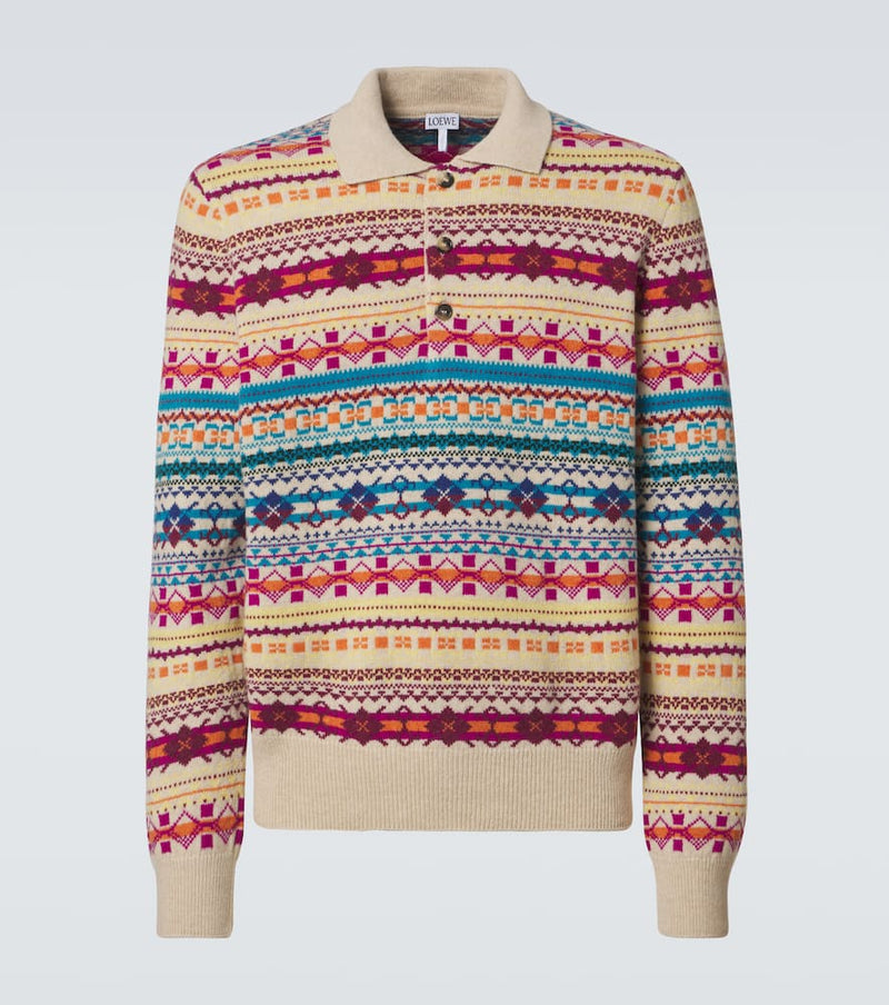 Loewe Wool jacquard polo sweater