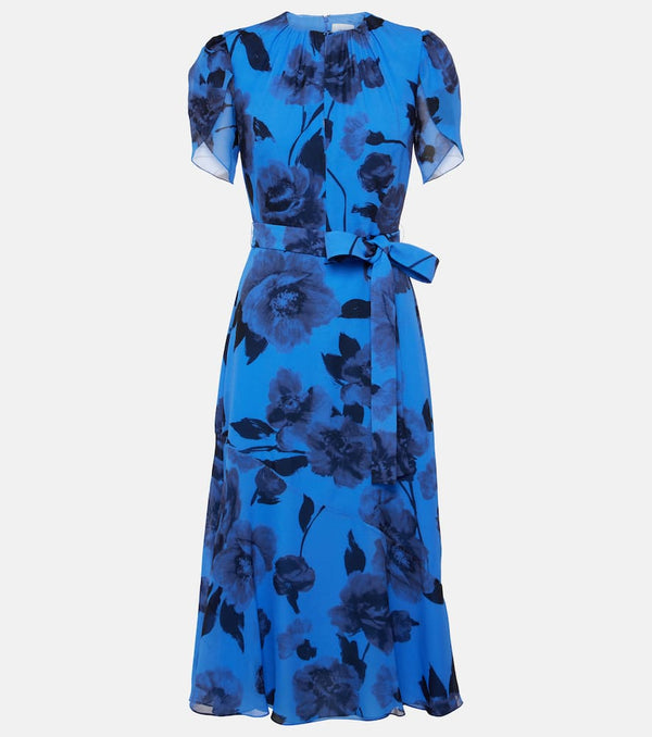 Erdem Floral silk midi dress | LYBSTORE