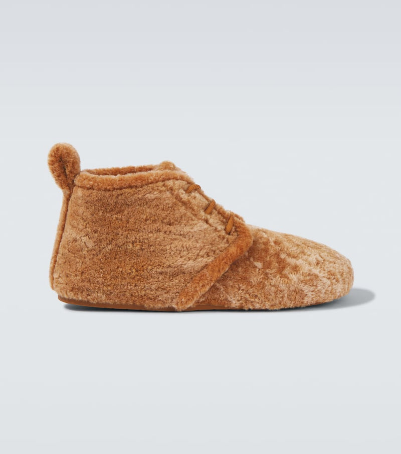 Loewe Lago shearling lace-up boots