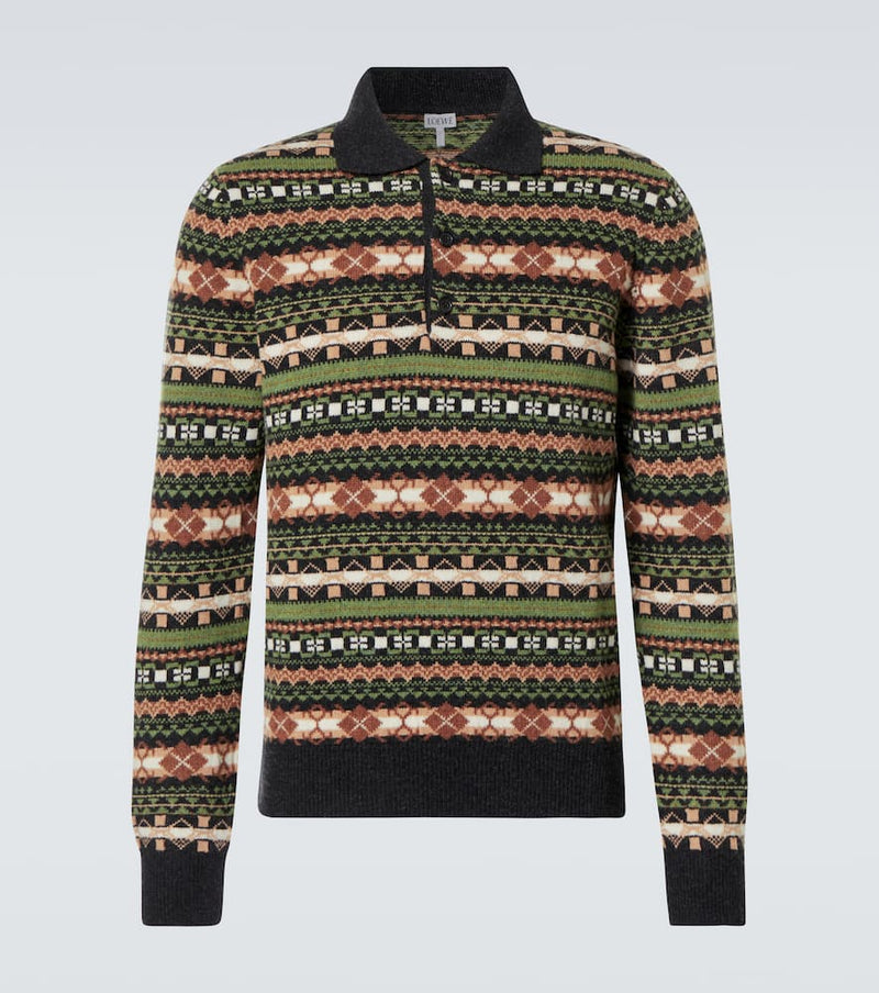 Loewe Fair Isle wool polo sweater