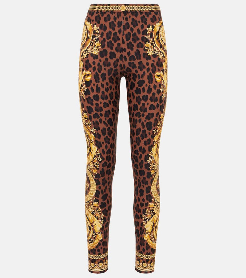 Versace Barocco leopard-print leggings