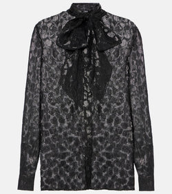 Versace Jacquard satin blouse