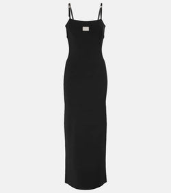 Acne Studios Kylie leather-trimmed maxi dress