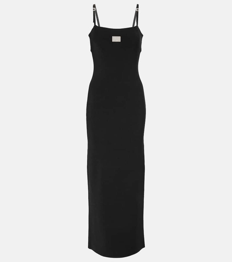 Acne Studios Kylie leather-trimmed maxi dress