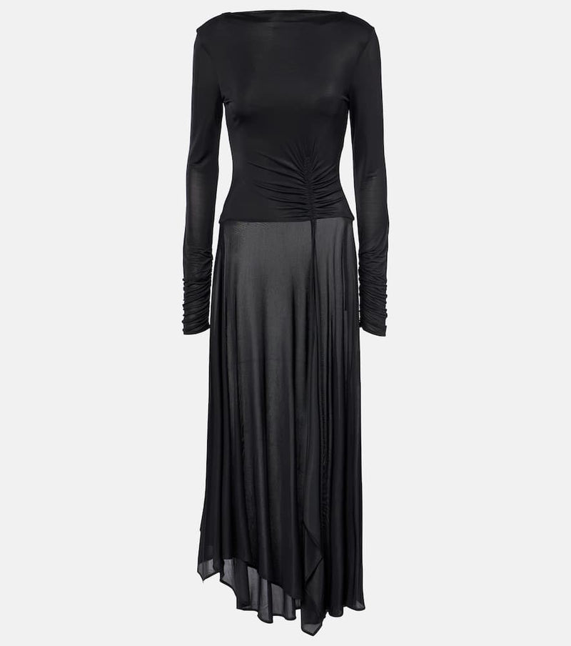 Acne Studios Gathered asymmetric maxi dress