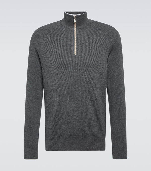 Brunello Cucinelli Cotton half-zip sweater