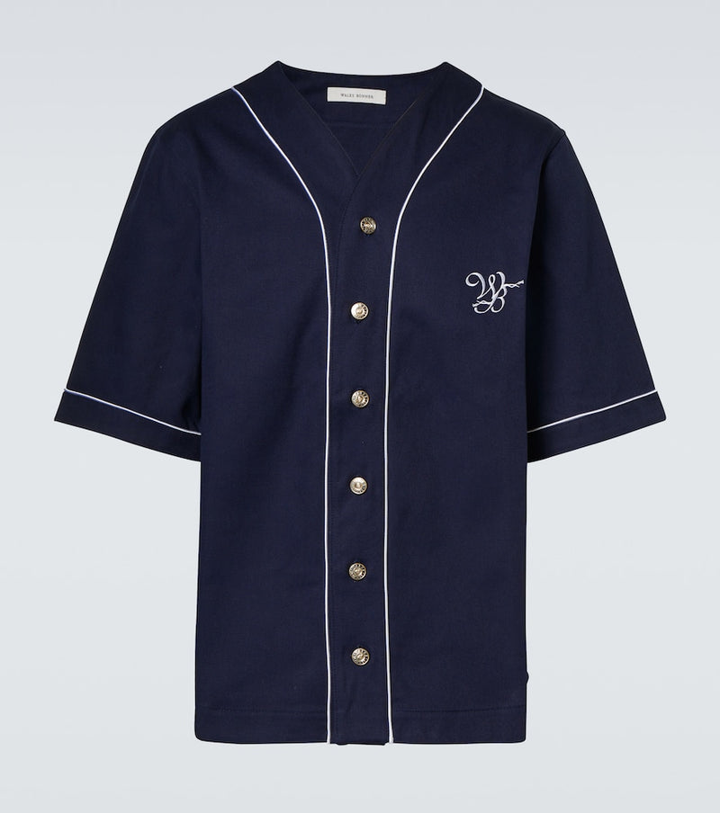 Wales Bonner Freestyle logo cotton drill shirt