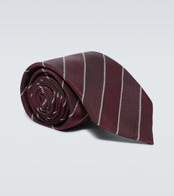 Brunello Cucinelli Striped herringbone silk tie