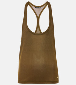 Tom Ford Ribbed-knit crêpe jersey tank top