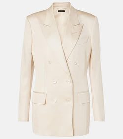 Tom Ford Double-breasted silk and wool twill blazer